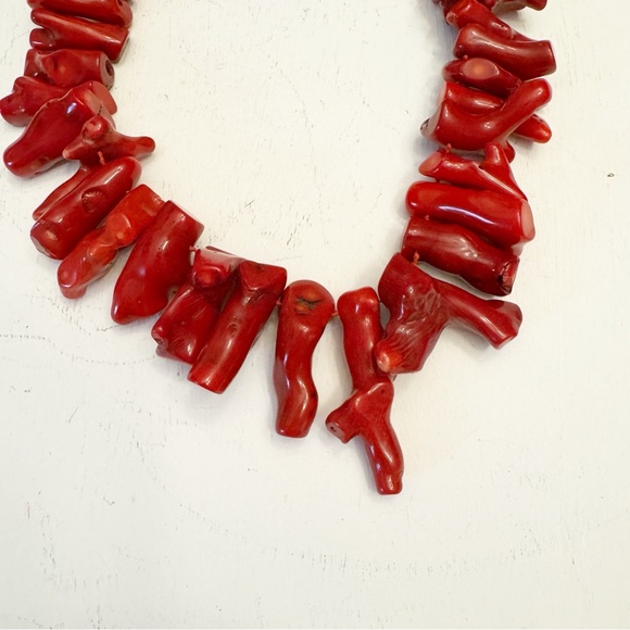 Gorgeous Old Natural Chunky Tibetan Natural Coral Rods Vintage 1990s - Picture 4 of 13